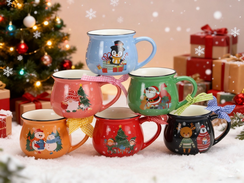 Christmas ceramic belly mug