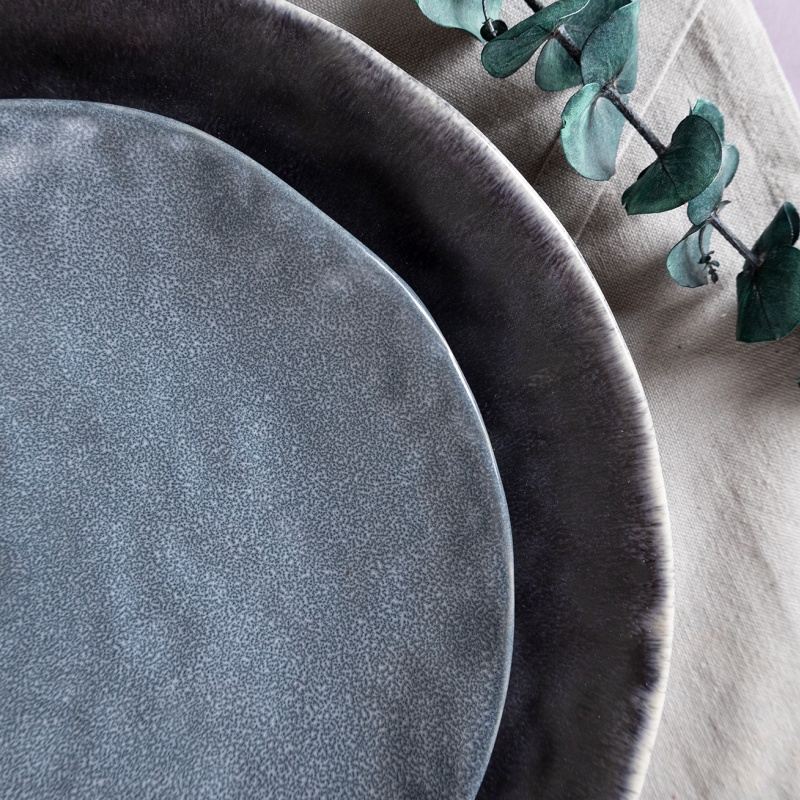 Happy Go 26.4cm Dinner Plate Organic Shape Reactive Glaze Matte Finish