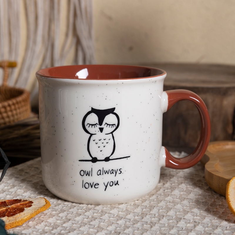 Animal Quote Screen Print Mug – Vintage Color Glaze Ceramic Cup