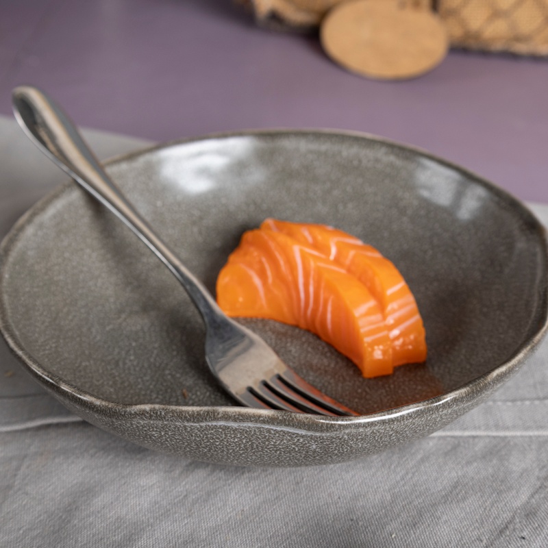 Happy Go 17.5cm(16oz/450ml) Soup Bowl Organic Shape Reactive Glaze Matte Finish