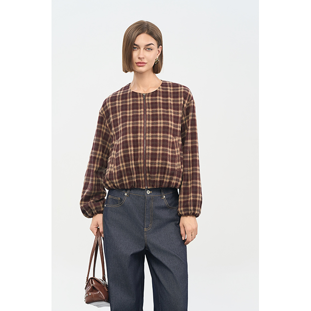 Burgundy plaid jacket