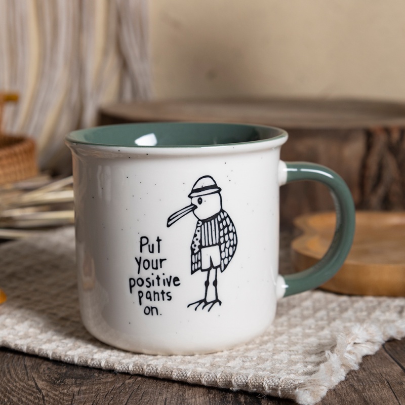 3.5OZ Ceramic Espresso Cup with Animal Quote Screen Print