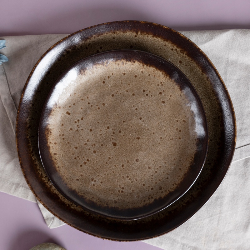 Happy Go 20cm Embossed Salad Plate With Reactive Glaze