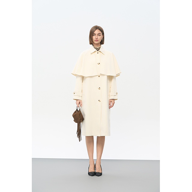 Off-white detachable cape trench coat