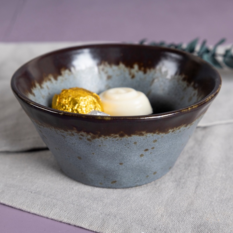 Happy Go 11cm/8oz/220ml Embossed Bowl With Reactive Glaze