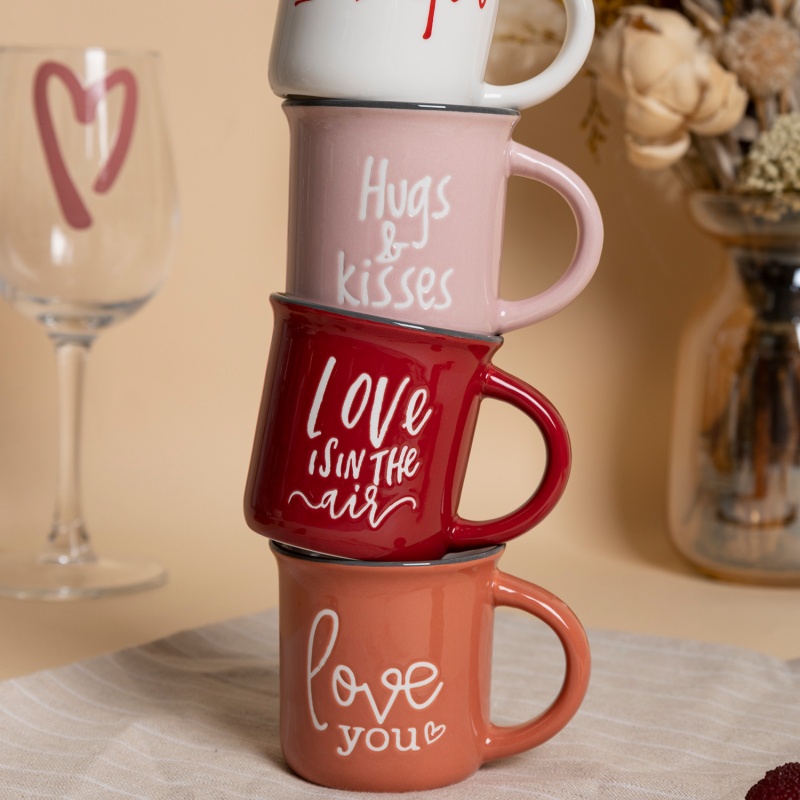 Hand-painted Love Quote Ceramic Mug & Bowl Set – Nordic Home Gift