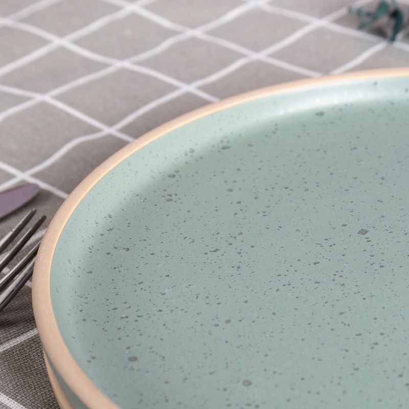 Happy Go 26.5cm Dinner Plate Color Glaze With Speckle And Natural Rim