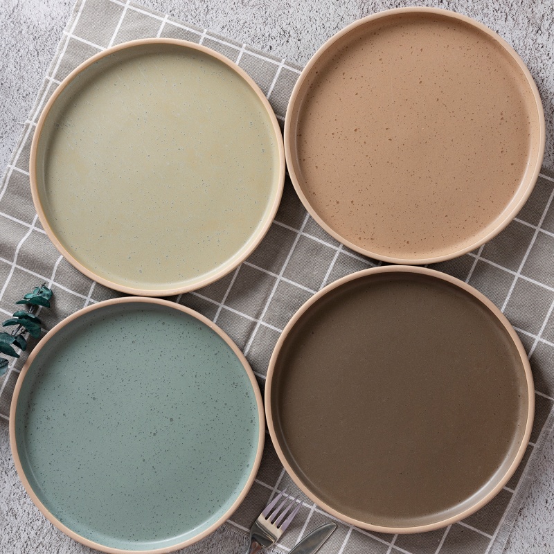 Happy Go 21cm Salad Plate Color Glaze With Speckle And Natural Rim