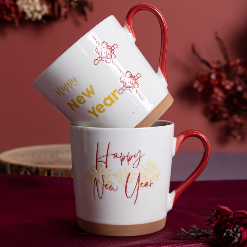 14OZ “Happy New Year” Limited Edition Ceramic Mug Set – Holiday Collection
