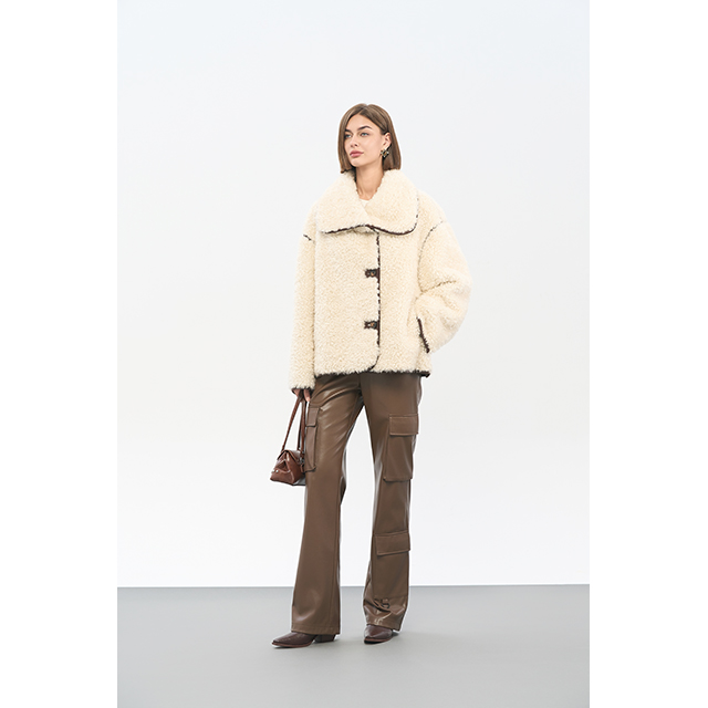 Off-white lambswool coat