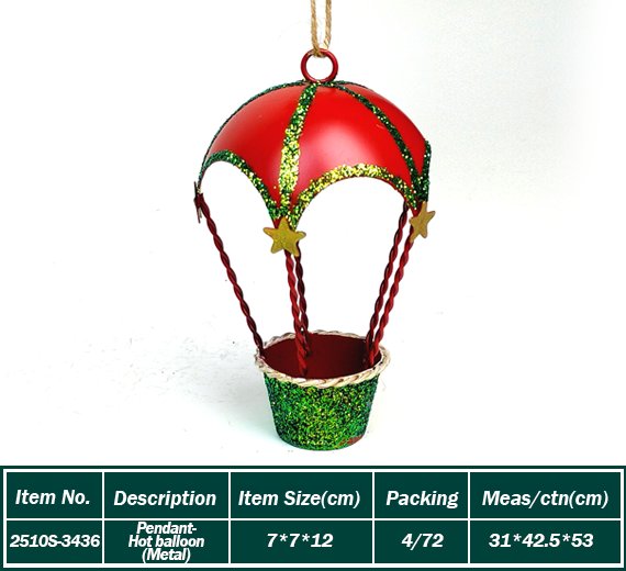Pendant -Hot balloon (Metal)