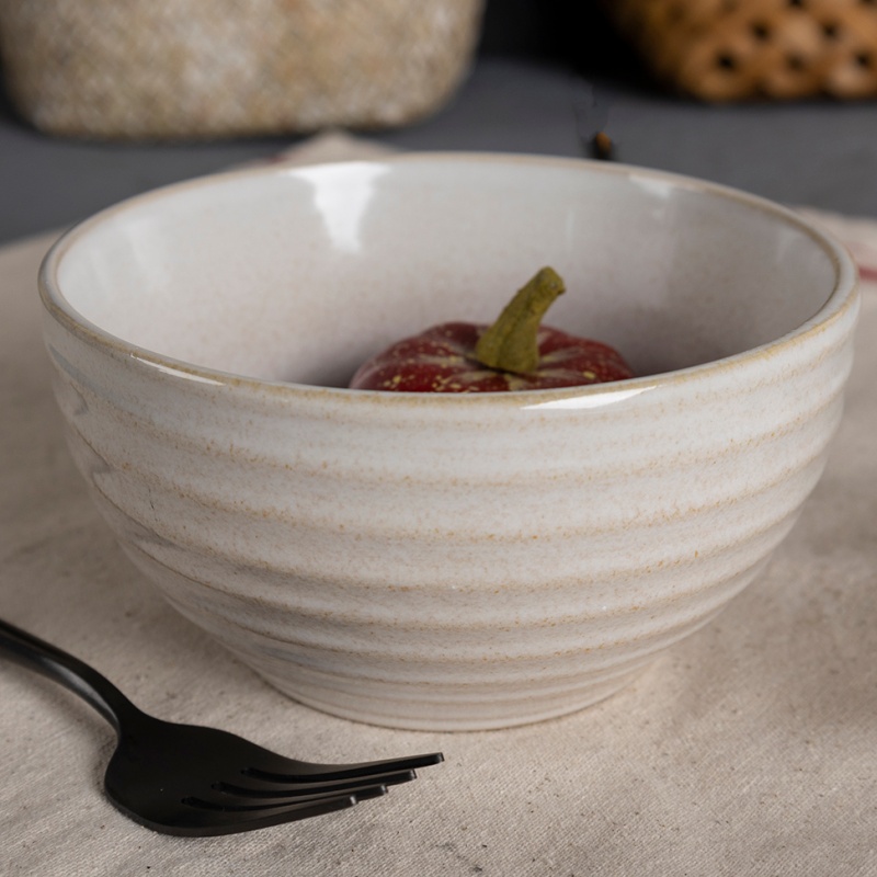Happy Go 13.5cm/19oz/540ml Bowl Reactive Glaze With Embossed