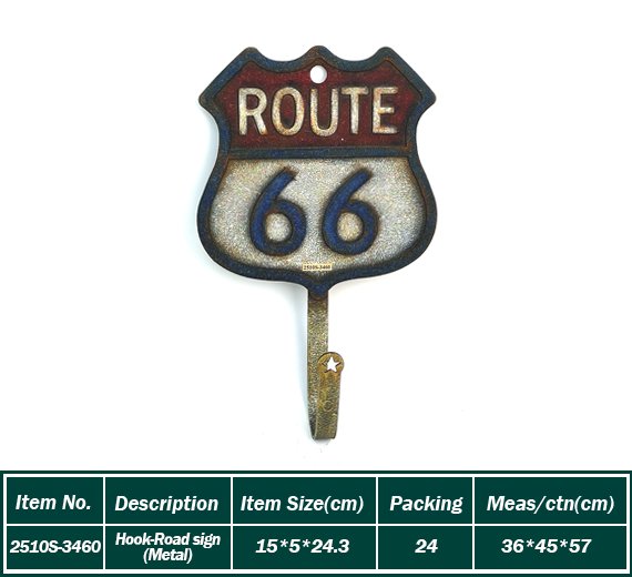 Hook-Road sign (Metal)