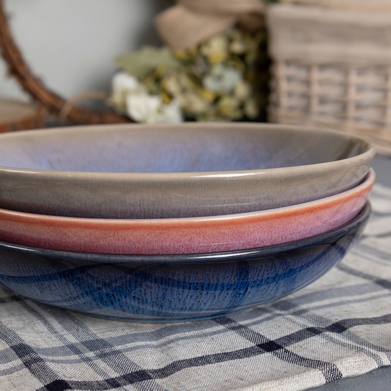 Happy Go 20cm(510ml/18oz )stoneware Soup Bowl/Pasta Bowl Reactive Glaze