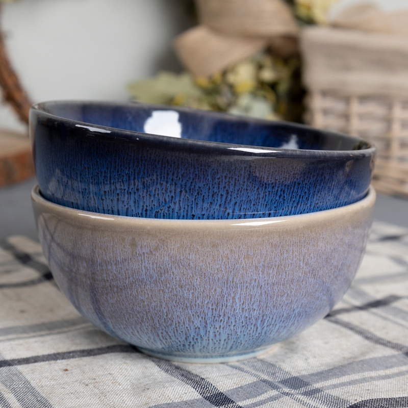 Happy Go 13.7cm/500ml Stoneware Bowl Reactive Glaze