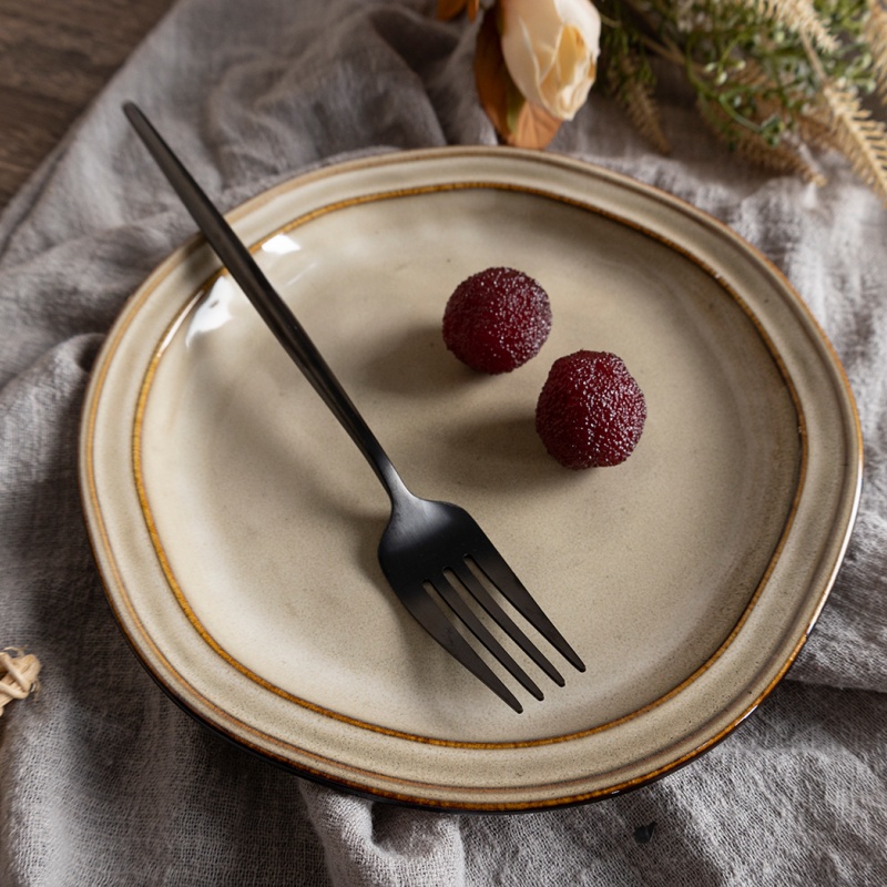 Happy Go 19.7cm Salad Plate Reactive Glaze With Embossed