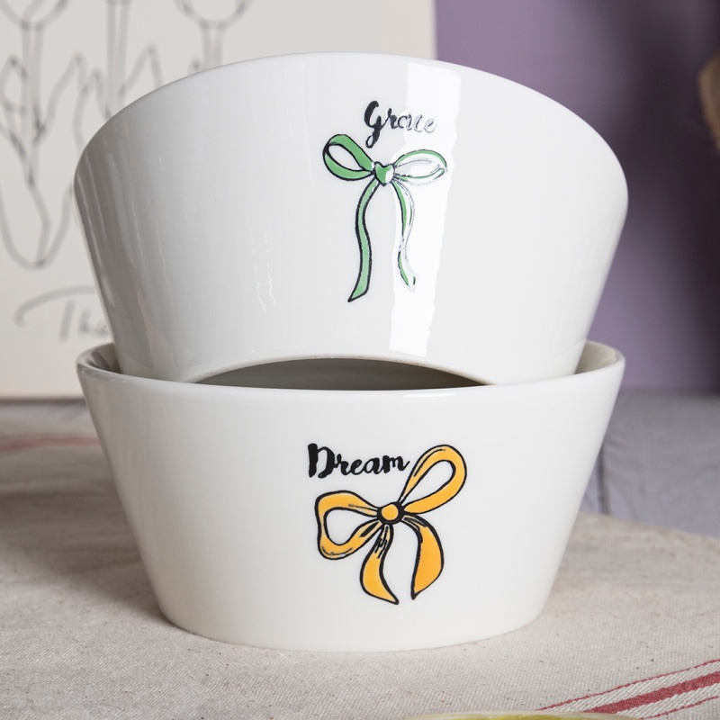 14CM Handpainted Bow Ceramic Bowl – Tableware