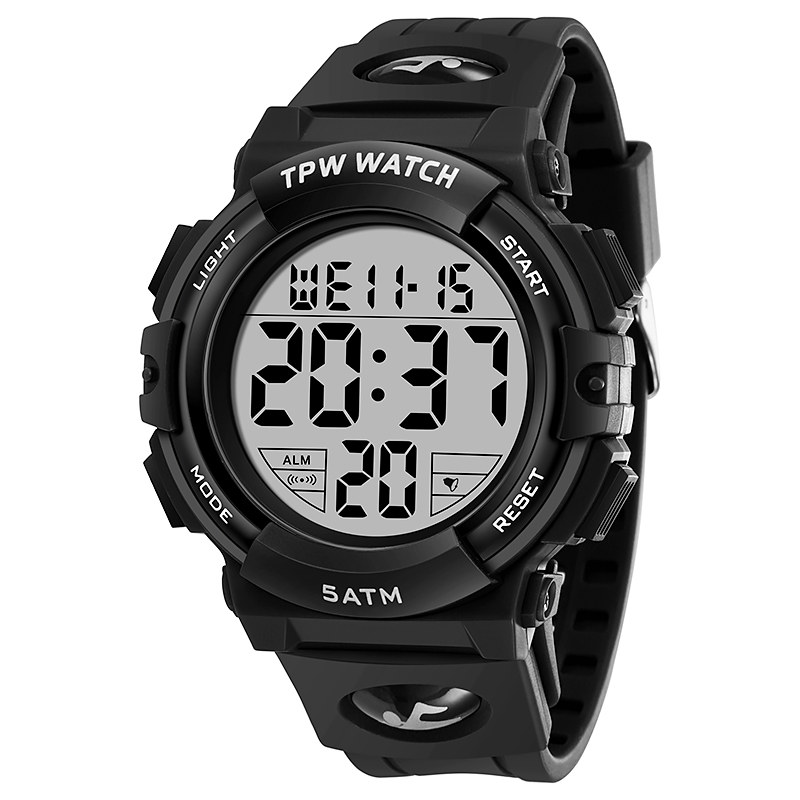 TPW K9047 5 ATM Waterproof Designers Sport Digital Watch With Date Calendars