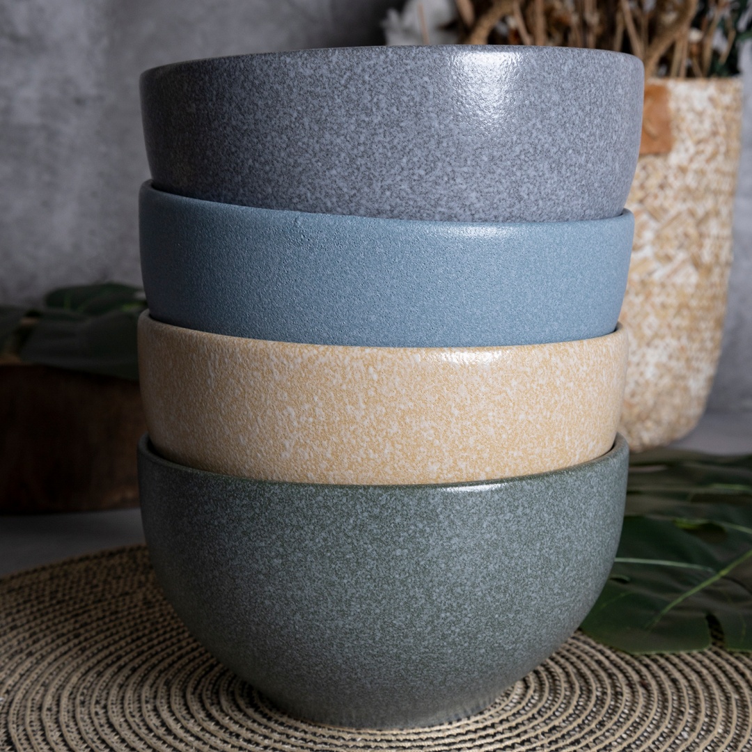 Ceramic bowl MATTE COLOR GLAZE WITH TWO TONE SPECKLES stoneware home wholesale supermarket