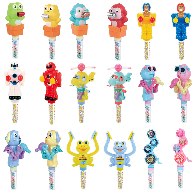 Cartoon animal candy toy Children plastic toy candy Bottled sugar toys Cute candy machine Toy candy
