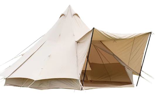 5 meter beige cotton bell-shaped tent
