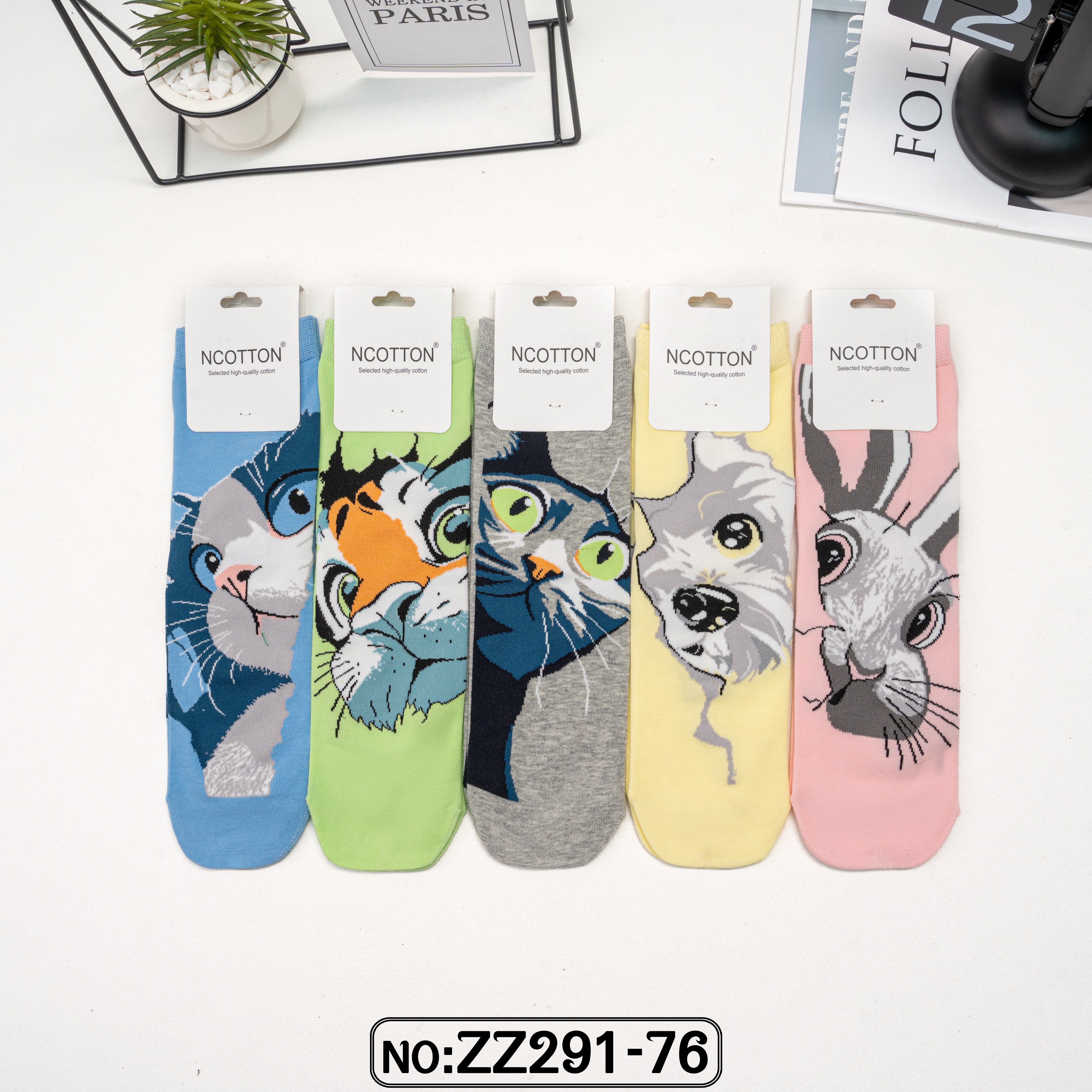 Animal big cartoon straight-leg ankle socks