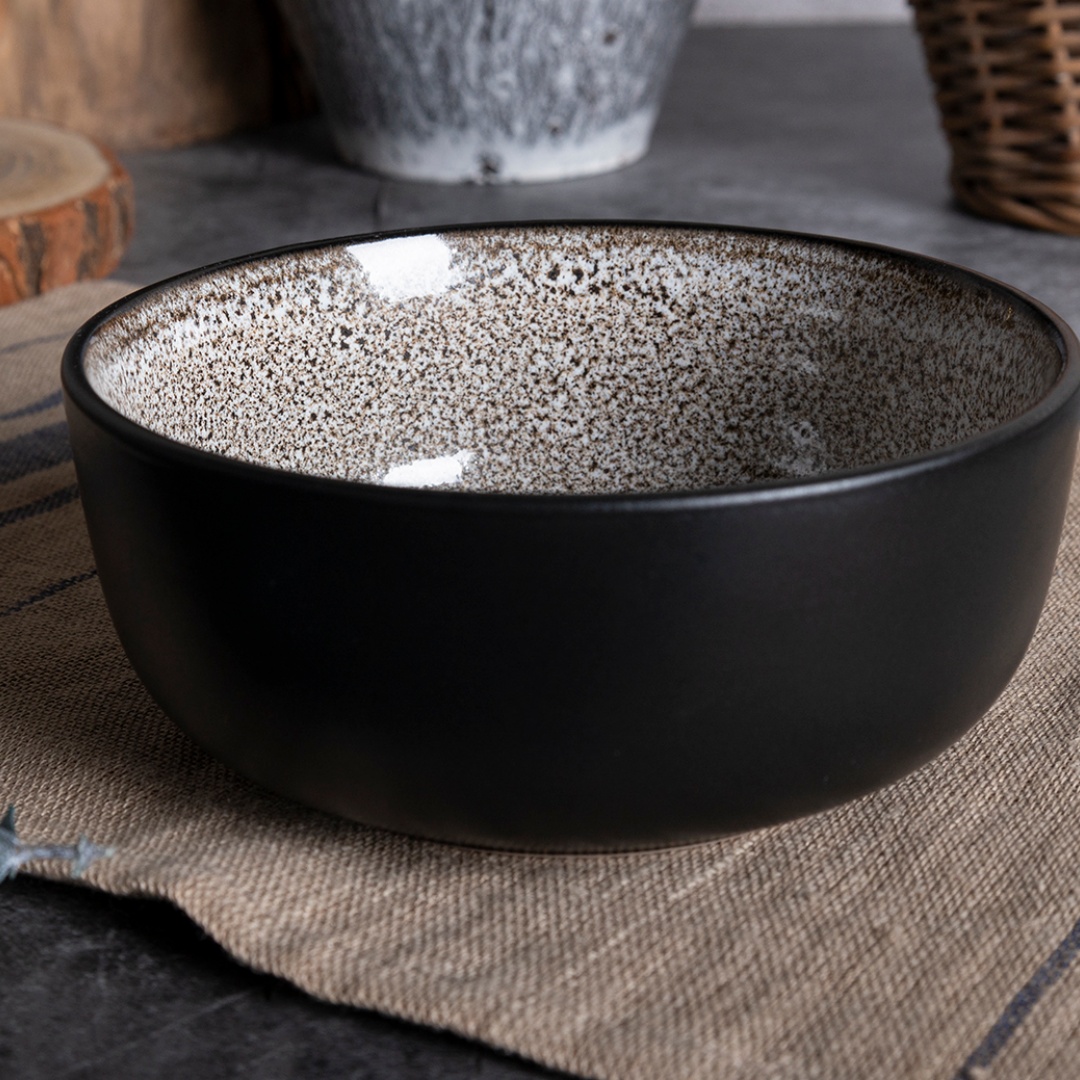 Ceramic bowl reactive glaze pumpkin size embossed stoneware home wholesale supermarket