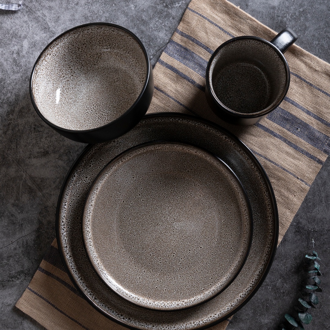 REACTIVE GLAZE SET18 DINNER SET stoneware home wholesale supermarket