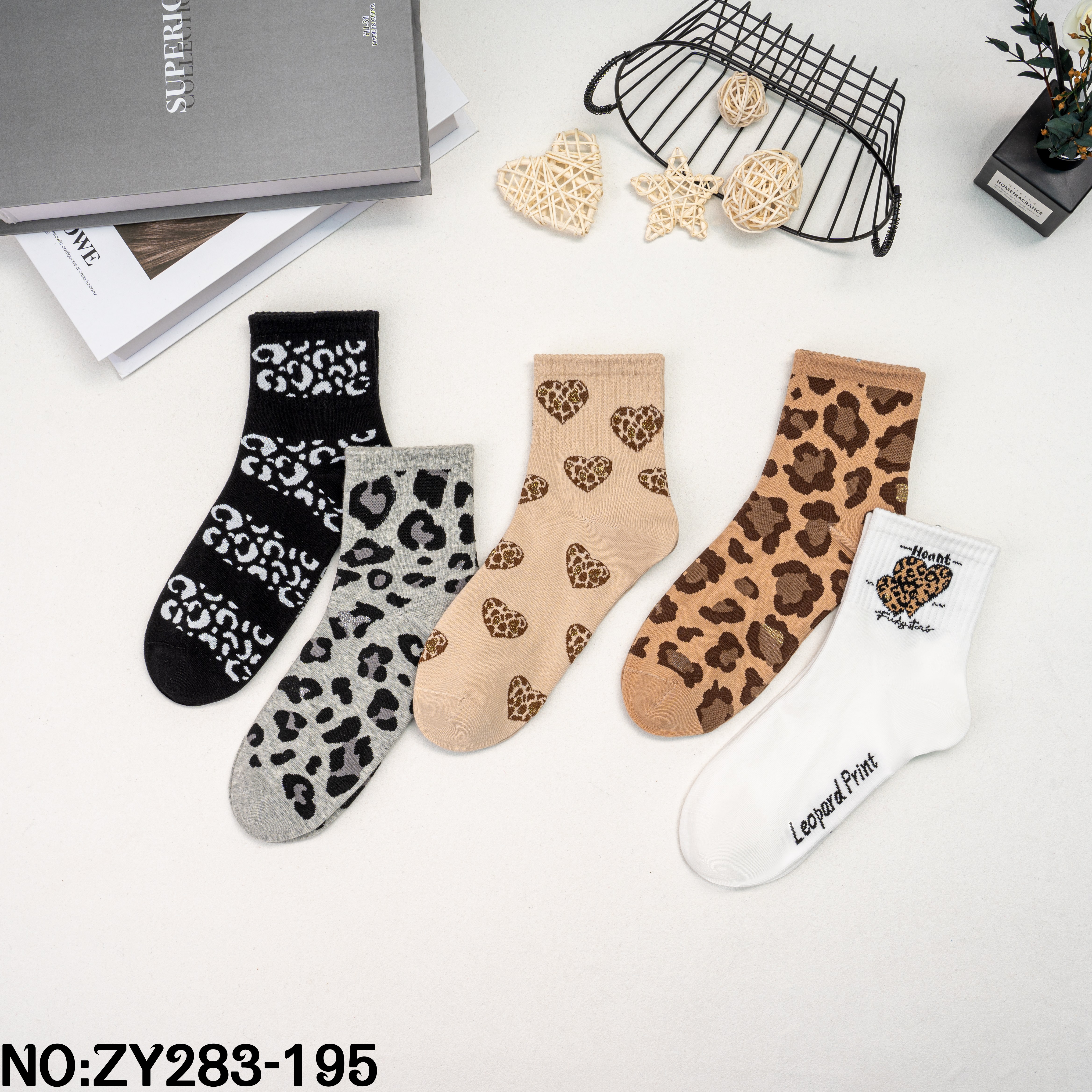 Leopard print socks