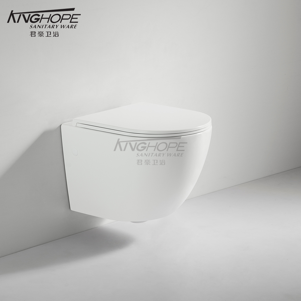 Ceramic Space-Saving Round Rimless Modern Sanitary Ware Bathroom Wc Wall Hung Toilet