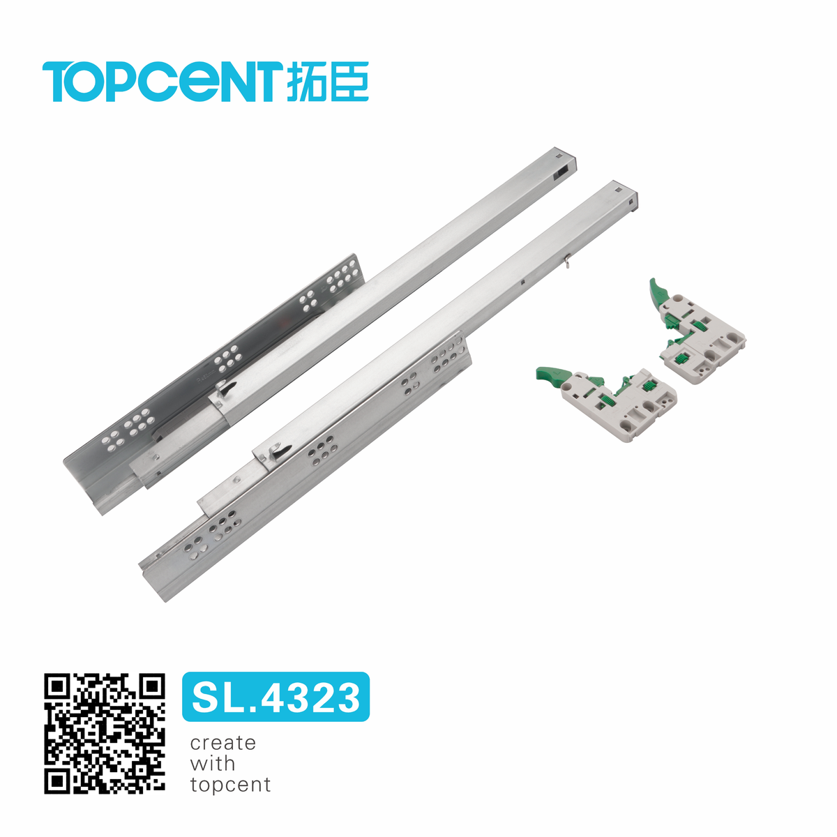 Full Extension Soft Close Undermount Drawer Slides - SL.4323