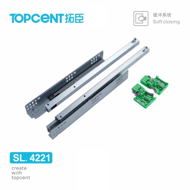 Single Extension Soft Close Undermount Drawer Slides -SL.4221