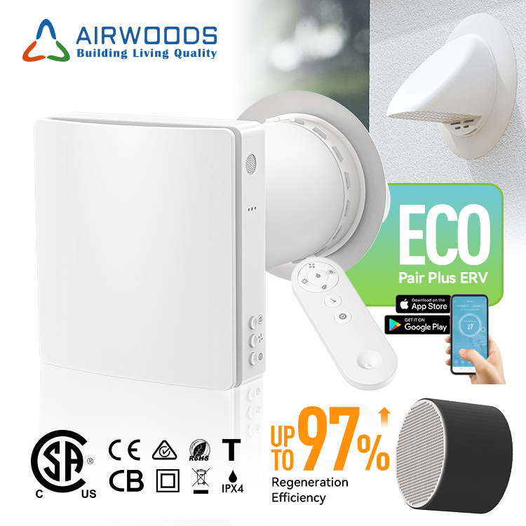 Singel Room ERV Home Ventilation System Fresh Air Ventilation Unit Wall Mounted Ventilator