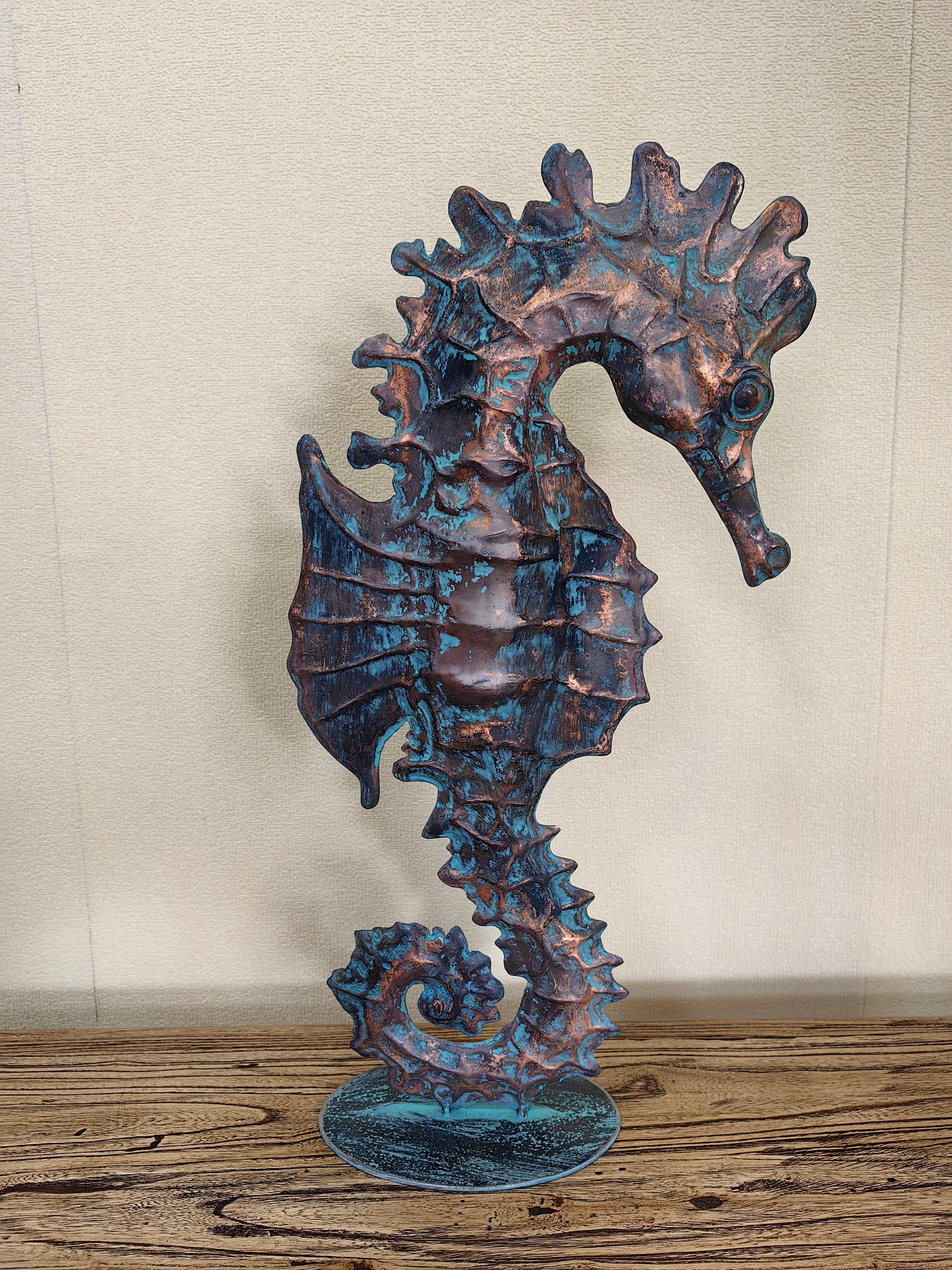 Metal Seahorse Sculpture, Stainless Steel Seahorse Sculpture, Copper Seahorse Sculpture
