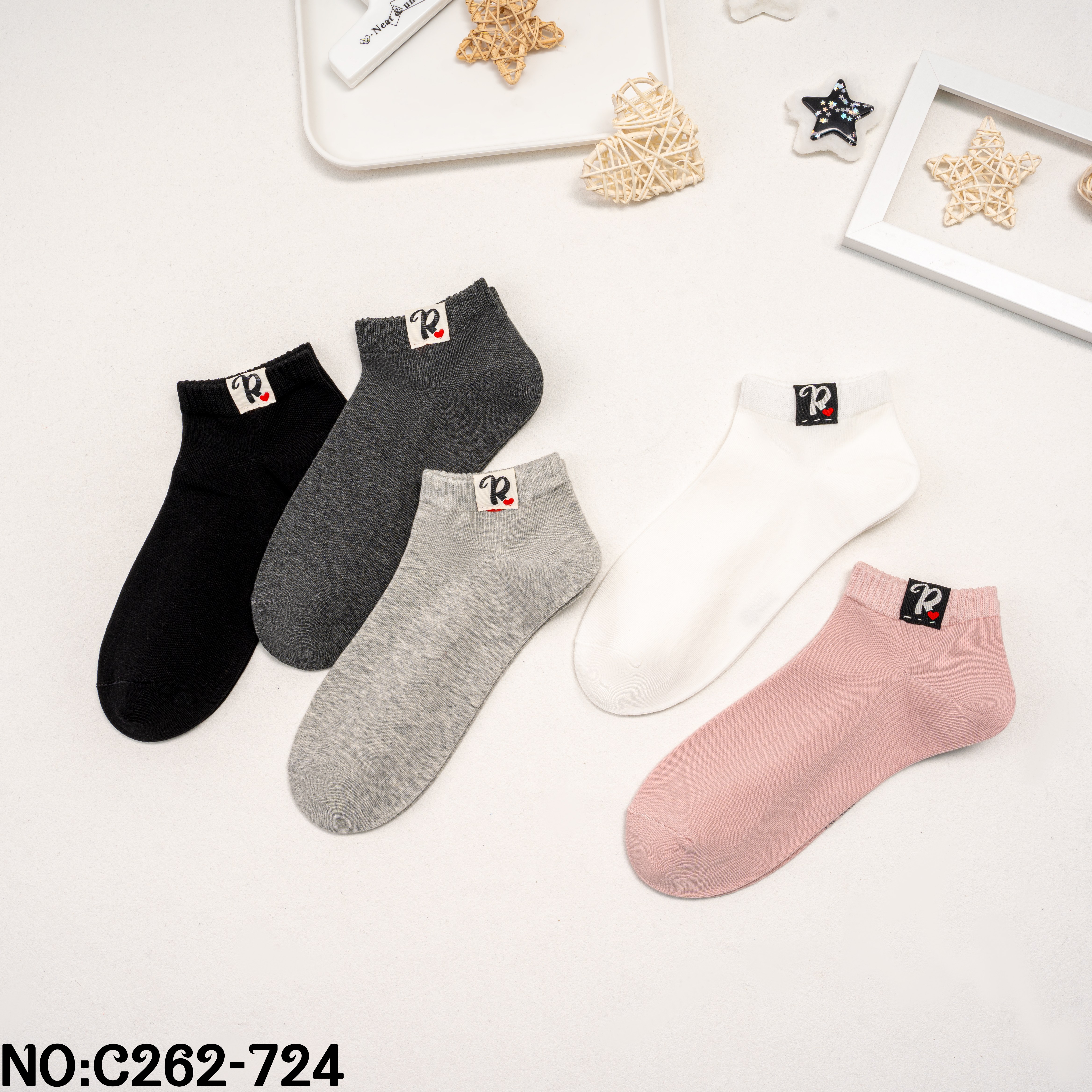 Socks with the woven fabric logo