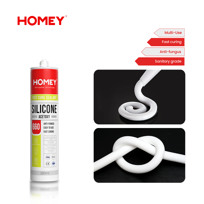 Homey 660 Acetoxy Silicone Sealant and Adhesive for Construction and Bonding