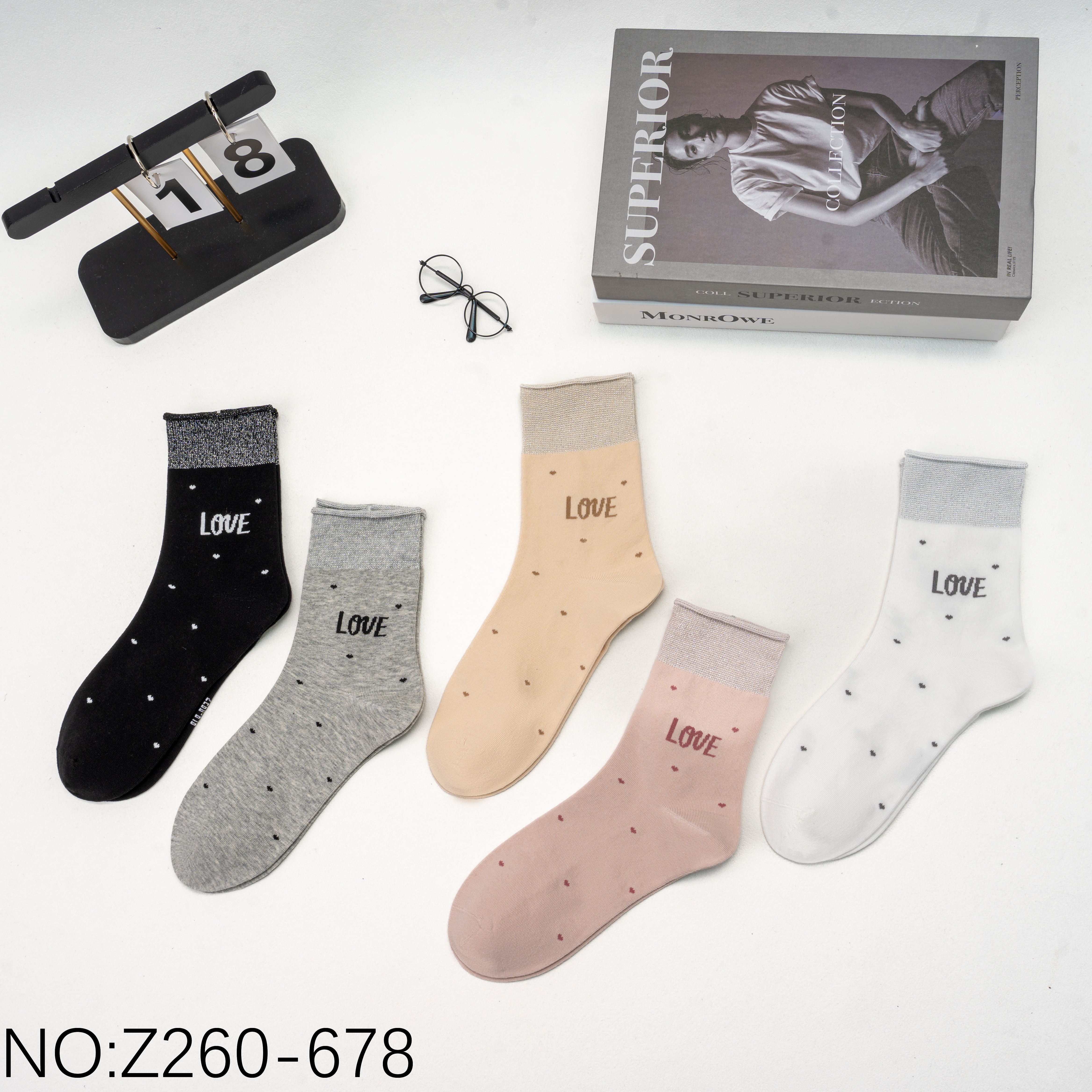 Gold and silver thread socks