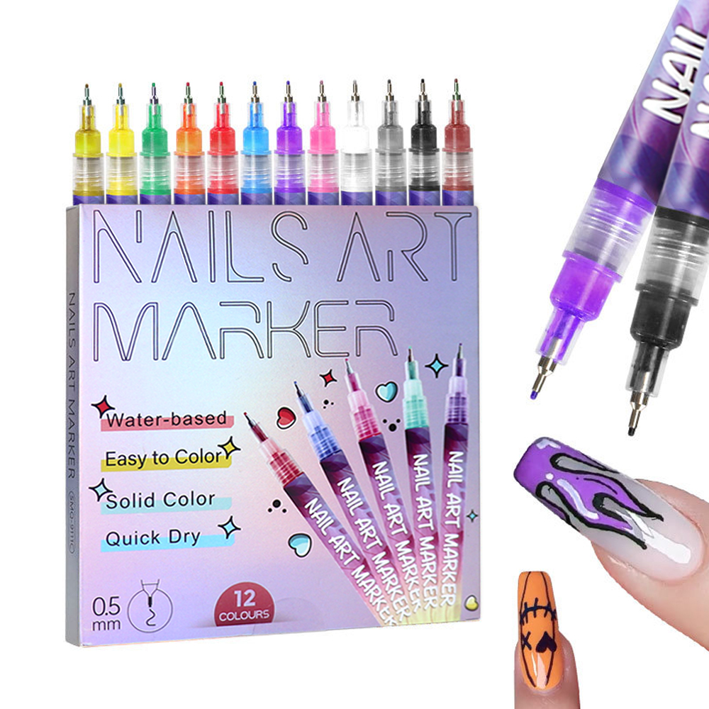 12-color nail art painting marker pen kit