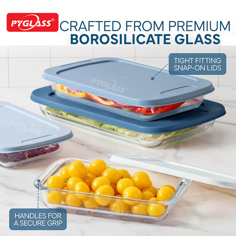 Glass sbaking dish set with PE lid