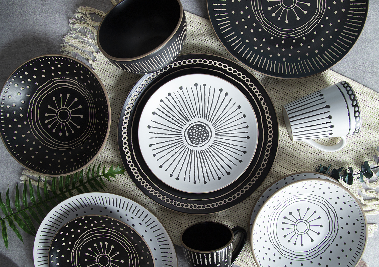 Matte Finish Stoneware Tableware with Soft Touch and Modern Look