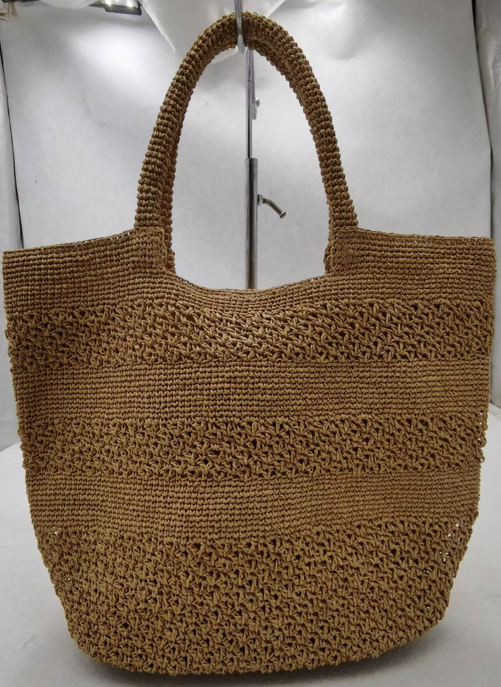 Handmade Raffia Straw Handbag for Women, Woven Shoulder Bag