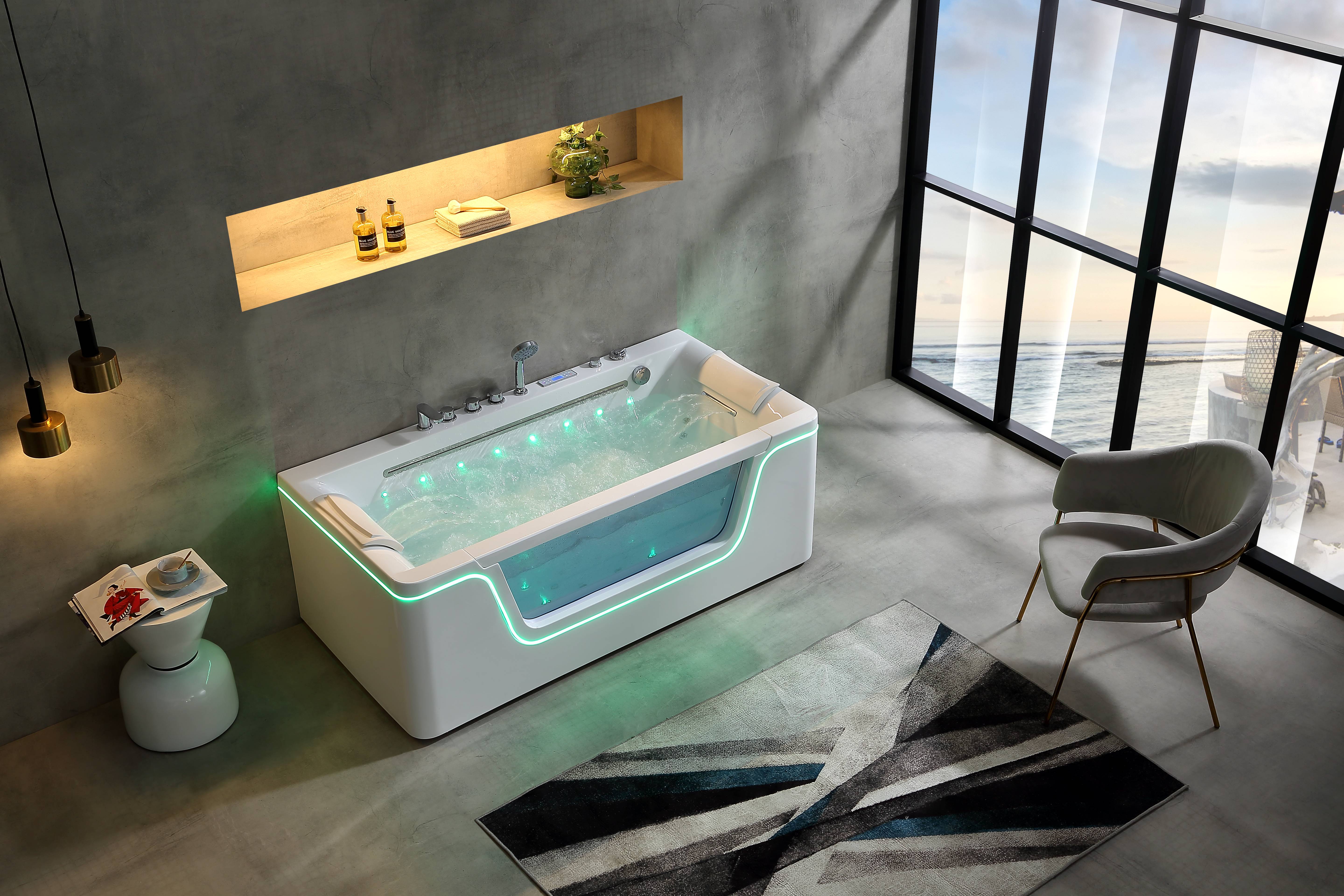 waterfall bathtub for 2 person