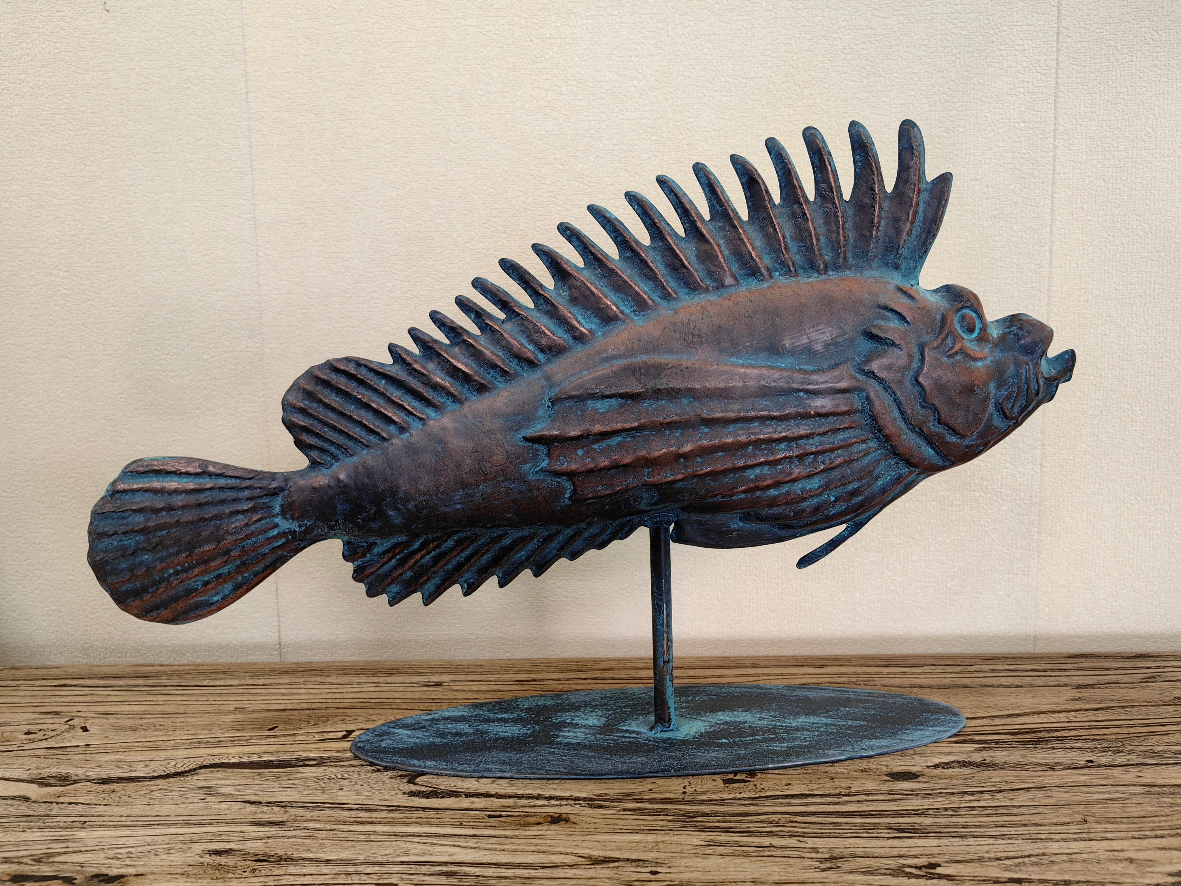 Metal Spiny fish Sculpture, Stainless Steel Spiny fish Sculpture, Copper Spiny fish Sculpture