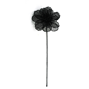 Halloween Black Tulle Flower Decorative Stem