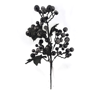 Halloween Black Berry Decorative Pick