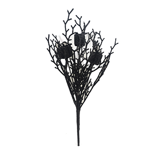 Halloween Black Branch with Pumpkin Decorative Stem