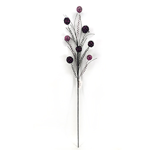 Halloween Purple and Black Berry Decorative Stem