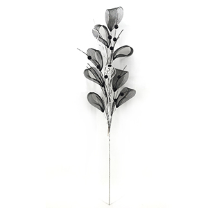 Halloween Black and Gray Leaf Decorative Stem