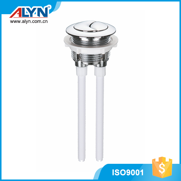 Toilet tank flush valve - push button, chrome dual push button, 38mm
