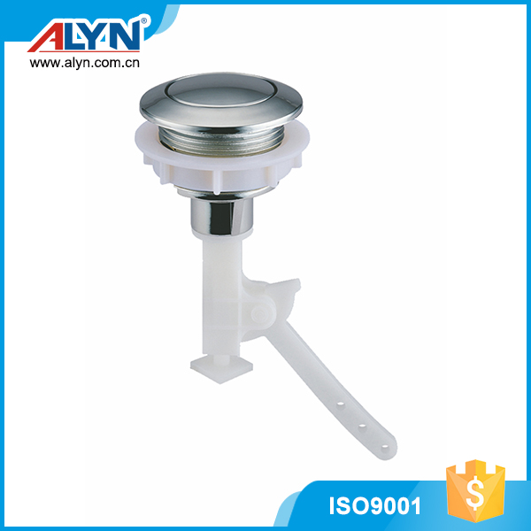 Toilet tank flush valve - push button, chrome single push button, 38mm